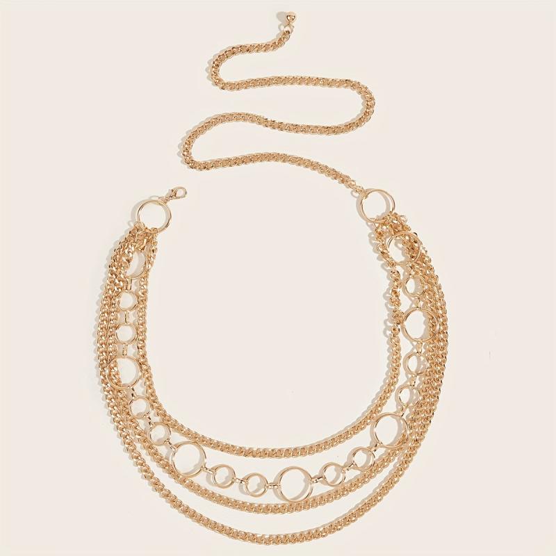 Layer Punk Waist Chain Sparkly Golden Belly Chain Hip Hop Decorative