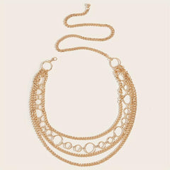 Layer Punk Waist Chain Sparkly Golden Belly Chain Hip Hop Decorative