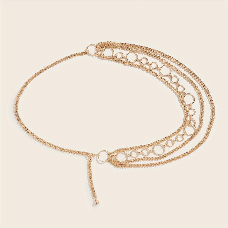 Layer Punk Waist Chain Sparkly Golden Belly Chain Hip Hop Decorative