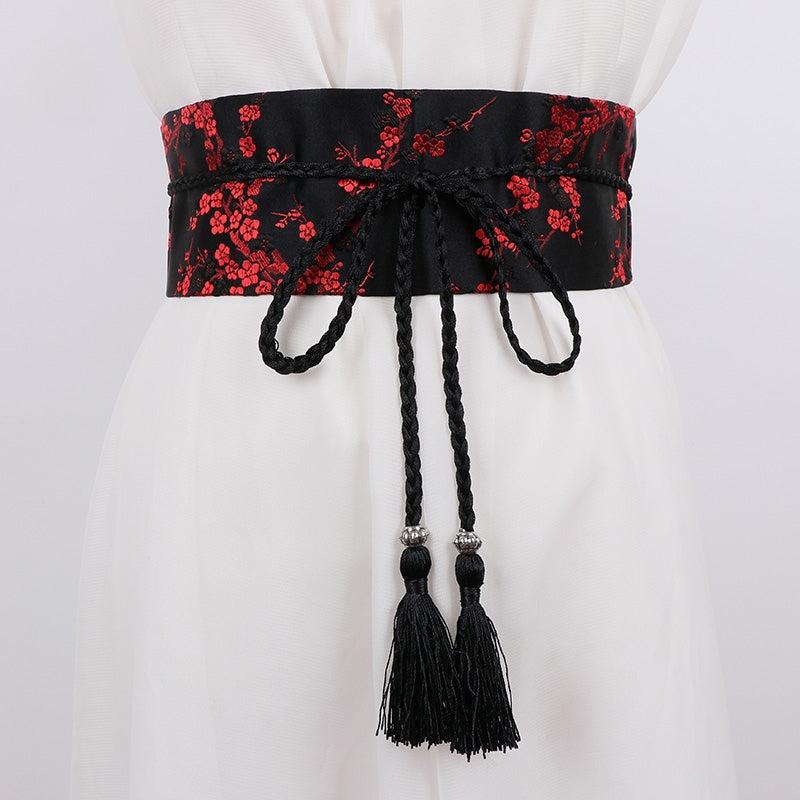 Vintage Hanfu Binding Belt With Tassel Female Waist Belt