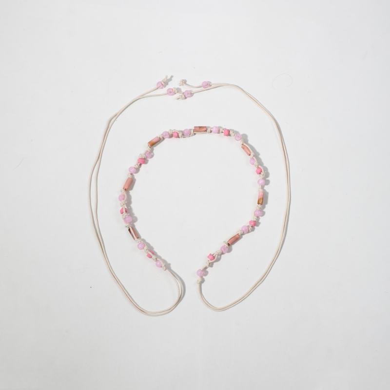 Beads Decor Sash Belt Rope Braided Bowknot Lace Up Belt
