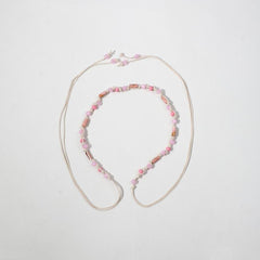 Beads Decor Sash Belt Rope Braided Bowknot Lace Up Belt