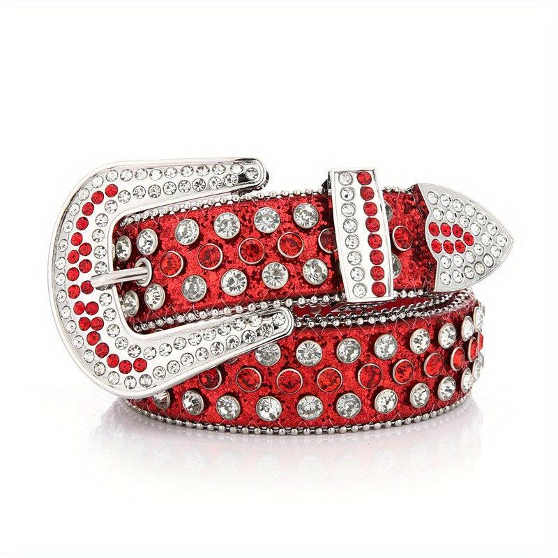 Glitter Rhinestone Hip Hop Belt Y2K Bling Sparkly Cowgirl Belt