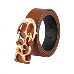 Special Shaped Buckle Leather Belt Men's Belt Jeans Belt Smooth Buckle
