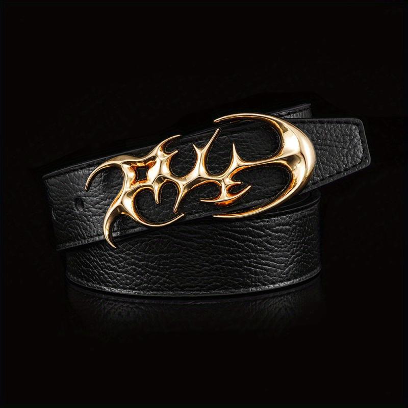 Special Shaped Buckle Leather Belt Men's Belt Jeans Belt Smooth Buckle