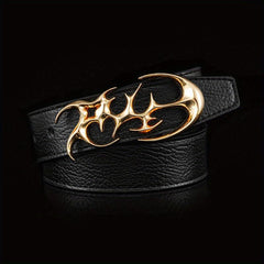 Special Shaped Buckle Leather Belt Men's Belt Jeans Belt Smooth Buckle