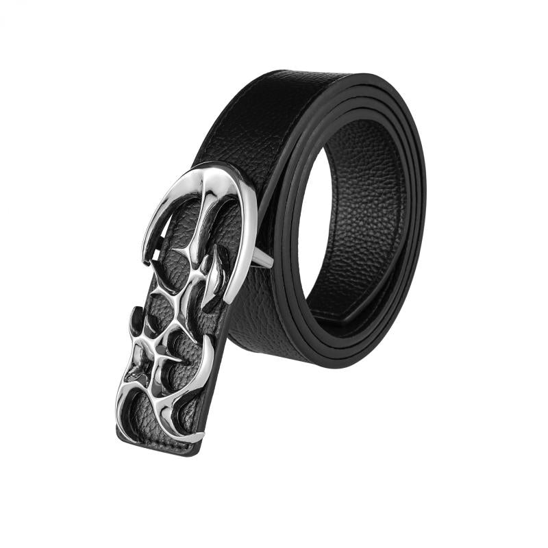 Special Shaped Buckle Leather Belt Men's Belt Jeans Belt Smooth Buckle