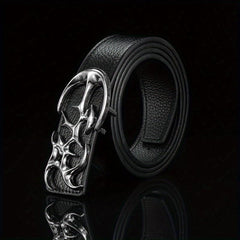 Special Shaped Buckle Leather Belt Men's Belt Jeans Belt Smooth Buckle