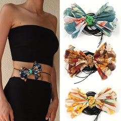 Boo Print Bowknot Sash Belt Lace Up Wax Rope Waist Belt