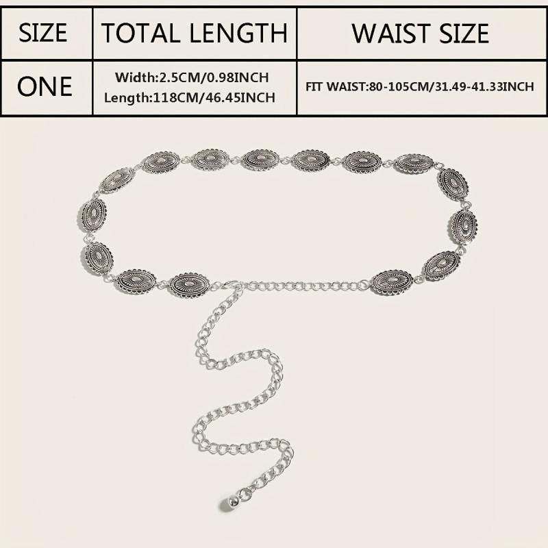 Vintage Metal Chain Belt Dress Girdle For Women