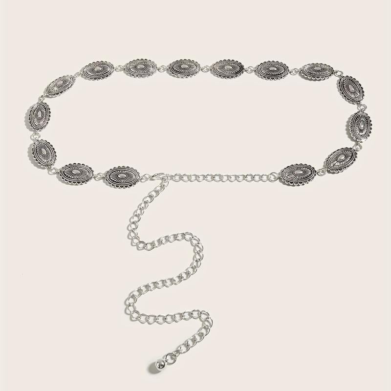 Vintage Metal Chain Belt Dress Girdle For Women