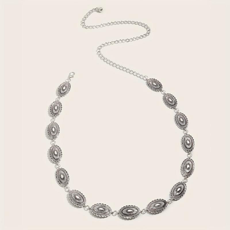 Vintage Metal Chain Belt Dress Girdle For Women