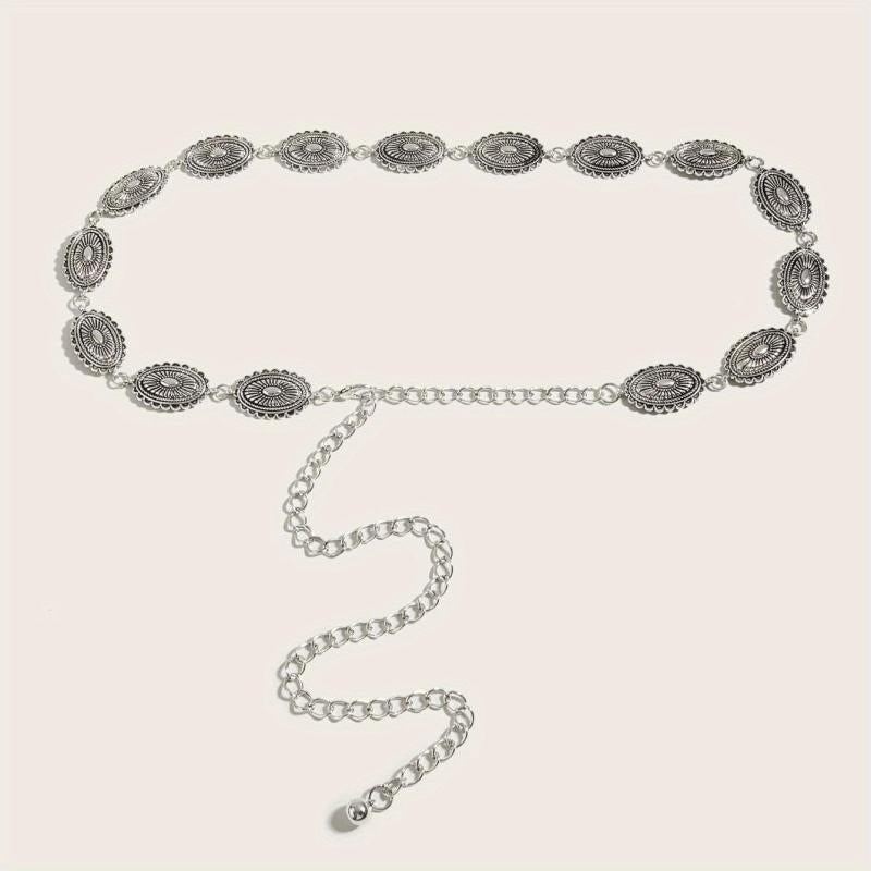 Vintage Metal Chain Belt Dress Girdle For Women