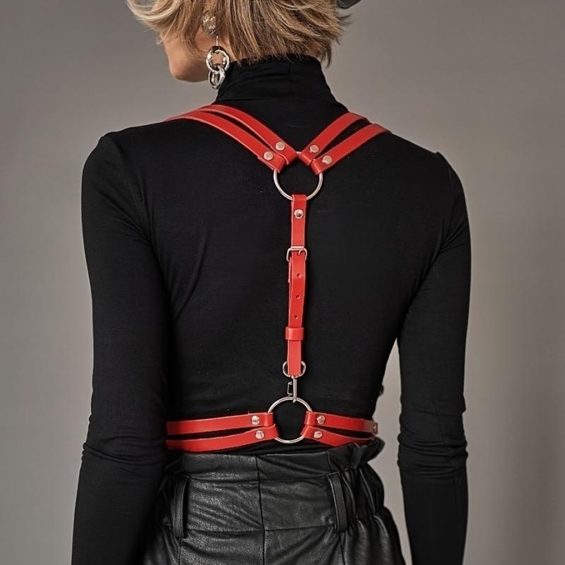 PU Leather Body Harness Belt For Women Gothic Waist Harness Straps