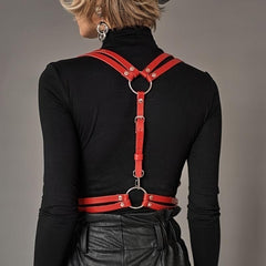 PU Leather Body Harness Belt For Women Gothic Waist Harness Straps
