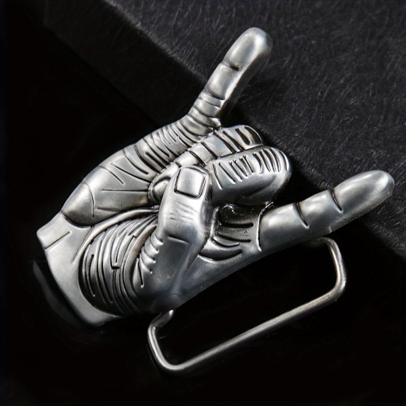 Metal Rock Love Gesture Belt Buckle for Men