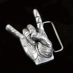 Metal Rock Love Gesture Belt Buckle for Men