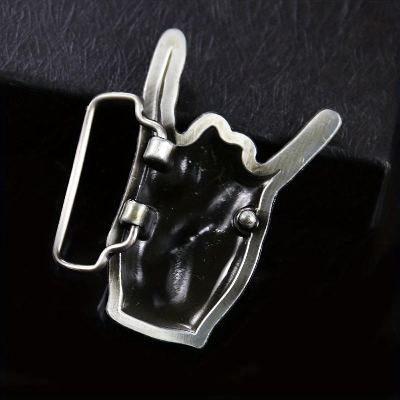 Metal Rock Love Gesture Belt Buckle for Men