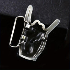 Metal Rock Love Gesture Belt Buckle for Men