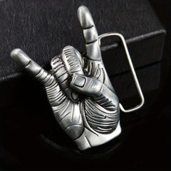 Metal Rock Love Gesture Belt Buckle for Men