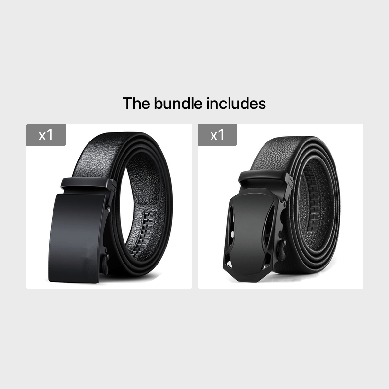 Men's Adjustable PU Leather Slide Buckle Belt