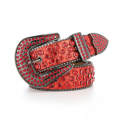Y2K Rhinestone Glitter Belt Hip Hop Sparkly PU Leather Belt