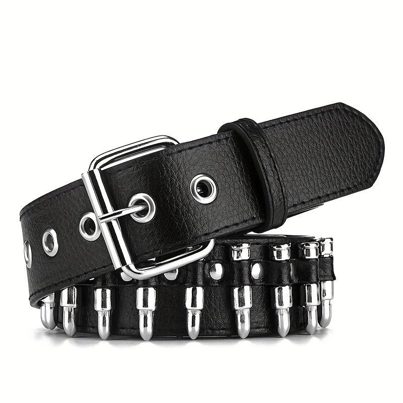 Bullet Rivet Punk Belt Y2K PU Leather Belt Unisex