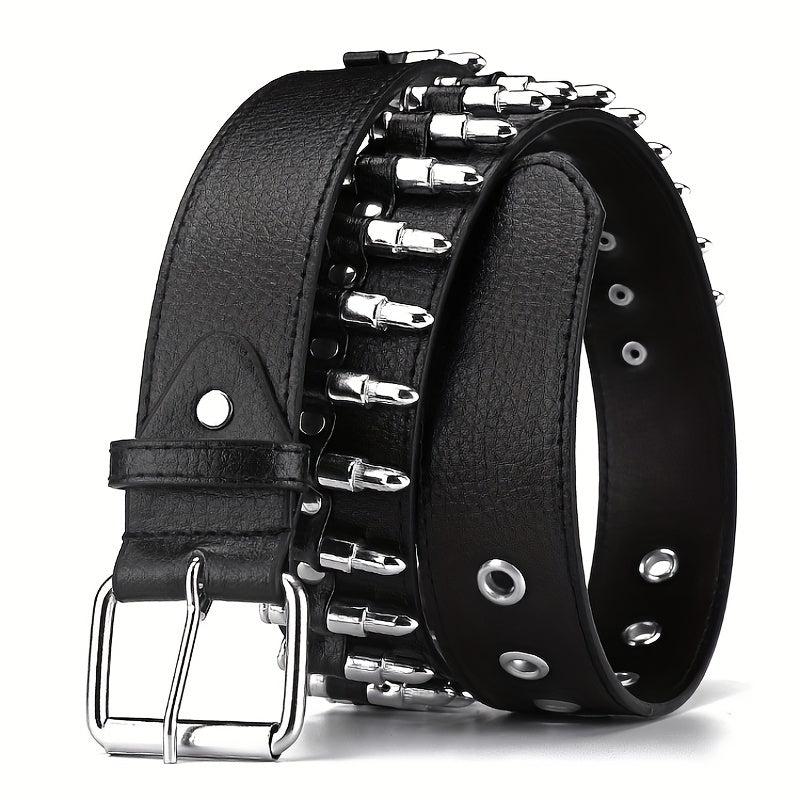 Bullet Rivet Punk Belt Y2K PU Leather Belt Unisex