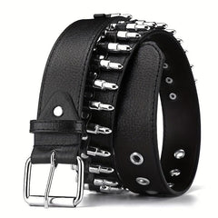 Bullet Rivet Punk Belt Y2K PU Leather Belt Unisex