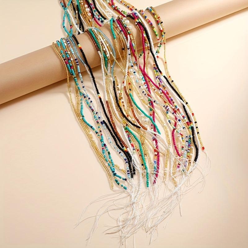 Boho Waist Beads For Women Elastic Body Chains Bikini Jewelry Beach Waist Chain