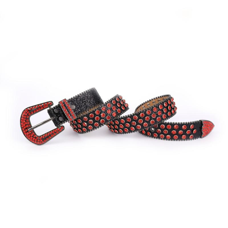 Punk Rhinestone Belt Women Men Bling Western Cowgirl Studded Waist Belts