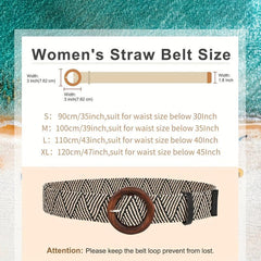 Straw Woven Elastic Stretch Waist Belt Women Skinny Dress Belt