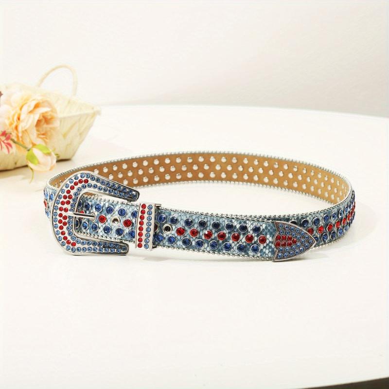 Y2K Punk Rhinestone Decor Belt Hip Hop Gothic Jeans Pant Belt
