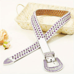 Y2K Punk Rhinestone Decor Belt Hip Hop Gothic Jeans Pant Belt