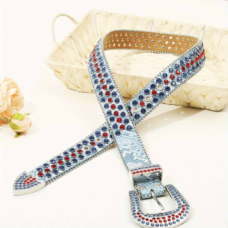 Y2K Punk Rhinestone Decor Belt Hip Hop Gothic Jeans Pant Belt