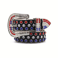 Studded Rhinestone Unisex Western Cowboy Belt