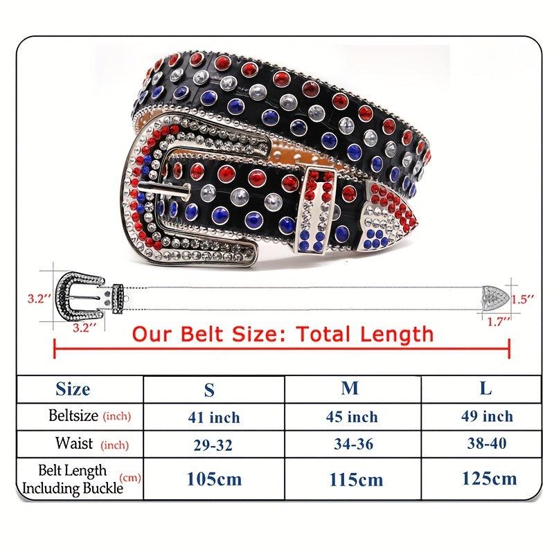 Studded Rhinestone Unisex Western Cowboy Belt