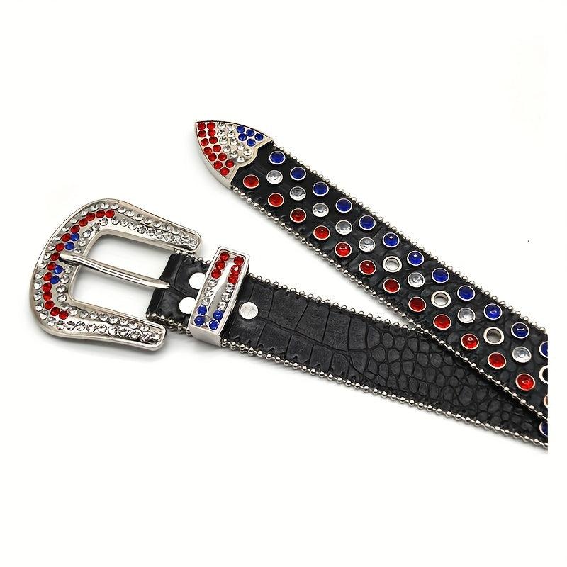 Studded Rhinestone Unisex Western Cowboy Belt