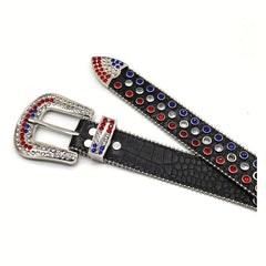 Studded Rhinestone Unisex Western Cowboy Belt