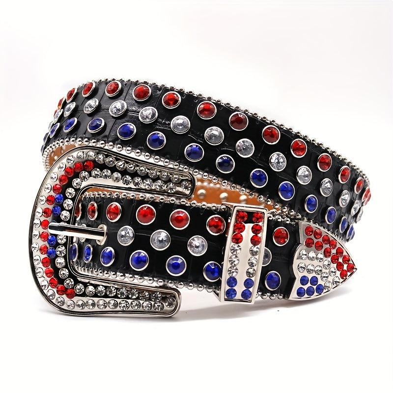 Studded Rhinestone Unisex Western Cowboy Belt