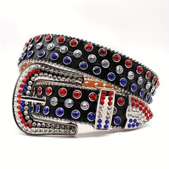 Studded Rhinestone Unisex Western Cowboy Belt