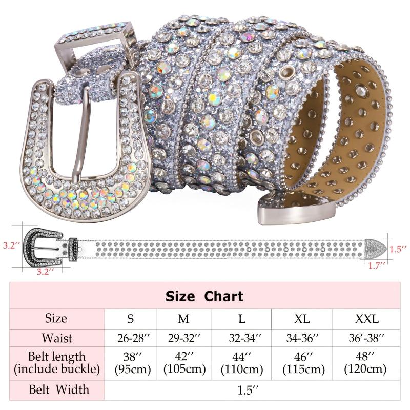 Western Rhinestone Belts Bling Crystal Studded Cowgirl Cowboy Strap