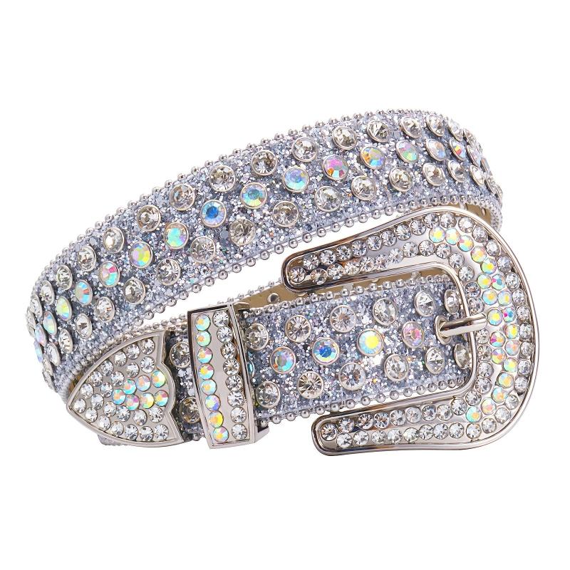 Western Rhinestone Belts Bling Crystal Studded Cowgirl Cowboy Strap