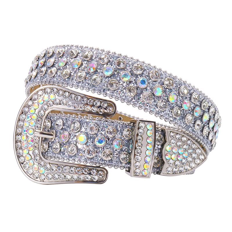 Western Rhinestone Belts Bling Crystal Studded Cowgirl Cowboy Strap