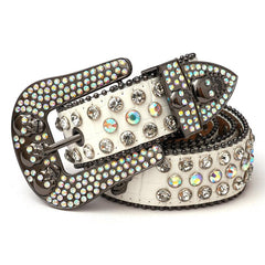 Rhinestone Skull PU Belt Western Cowboy Cowgirl Stylish Punk Belt