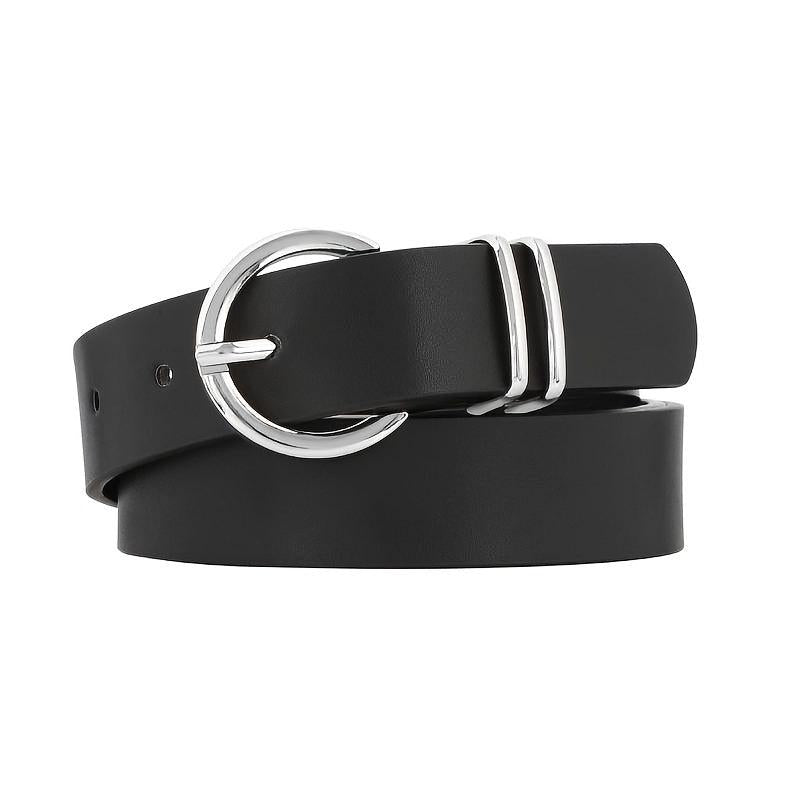 Women's PU Leather Belts Golden Buckle Solid Ladies Belt