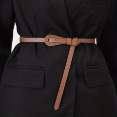 Vintage Knotted Thin Belt Casual Dress Belt Classic Sweater Shirt Waistband