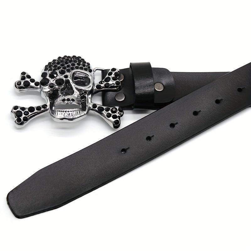 Rhinestone Inlaid Skull Rivet Belt Punk Y2K Hip Hop Gothic Belt