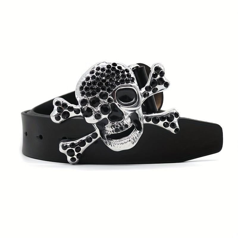 Rhinestone Inlaid Skull Rivet Belt Punk Y2K Hip Hop Gothic Belt
