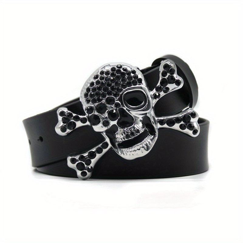 Rhinestone Inlaid Skull Rivet Belt Punk Y2K Hip Hop Gothic Belt